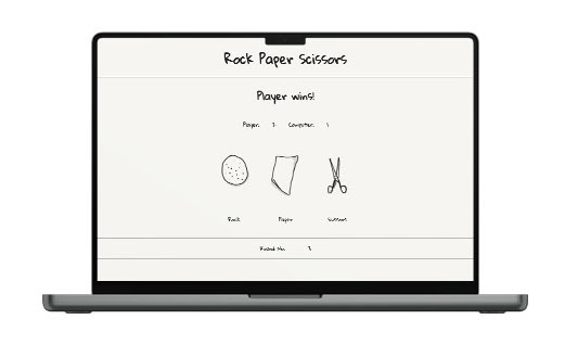 Rock, paper, scissors game screenshot