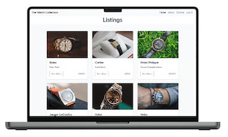 The watch collection homepage screenshot